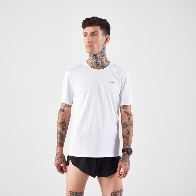 Licht hardloopshirt met korte mouwen heren Run 900 Replika wit