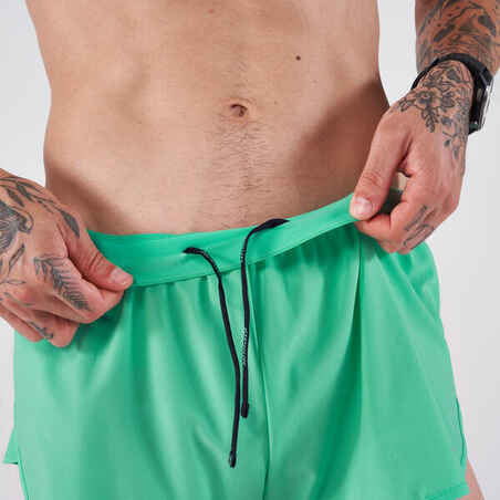 Men's KIPRUN Run 500 Comfort Split Running Shorts - Mint Green