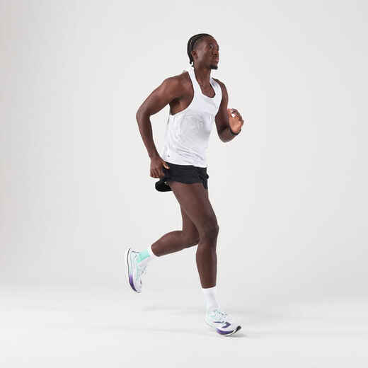 KIPRUN Run 500 Split Men's Running Shorts - Black