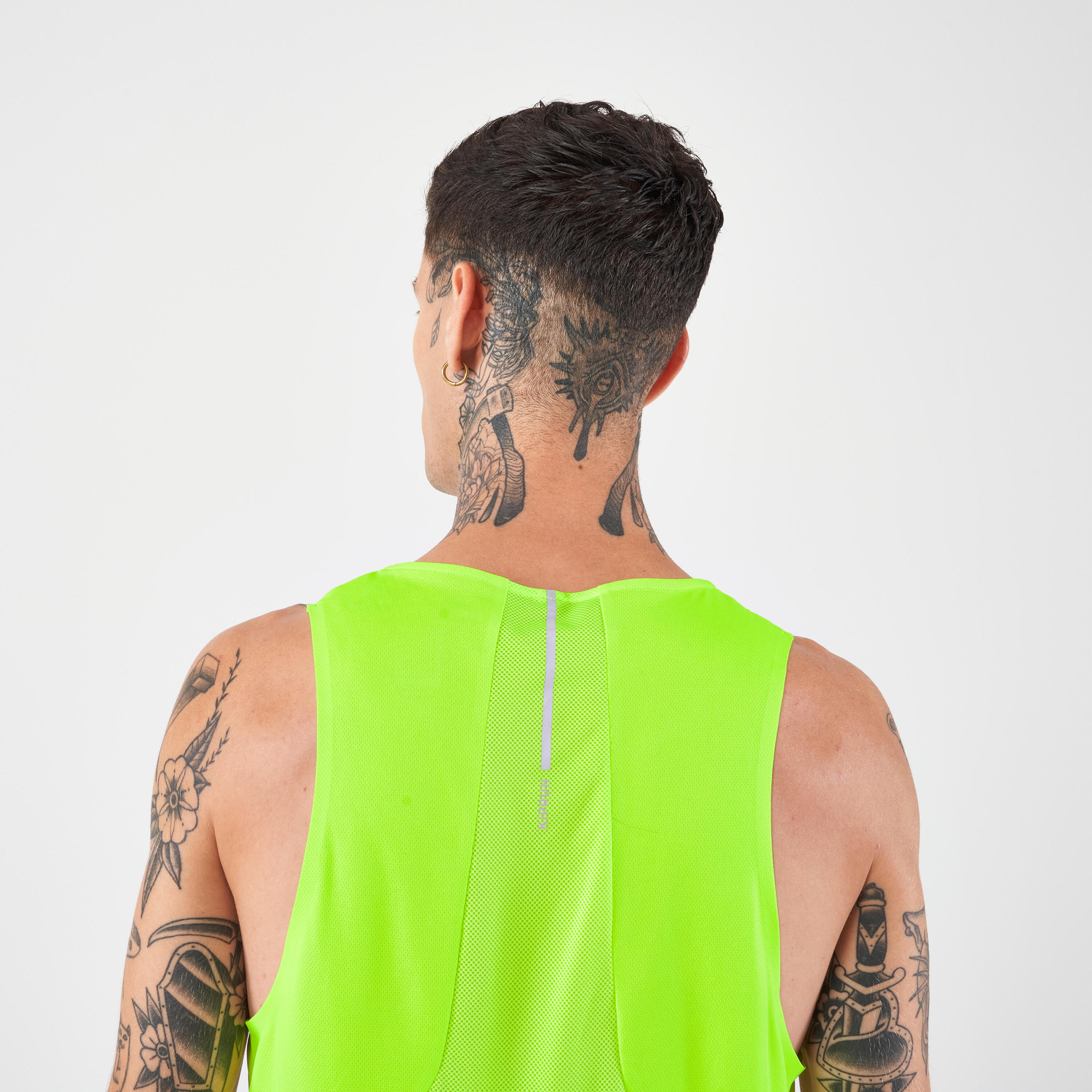 M Running Tank Top Light - KIPRUN Run Acid Yellow 5/8