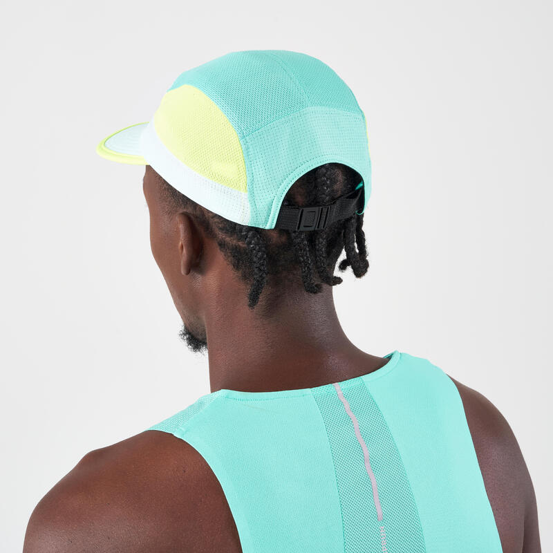 Lauf-Cap Schirmmütze Unisex 5 Panel - türkis/gelb 