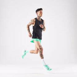 Pantalón corto running Hombre - KIPRUN Run 500 Confort Split Verde menta