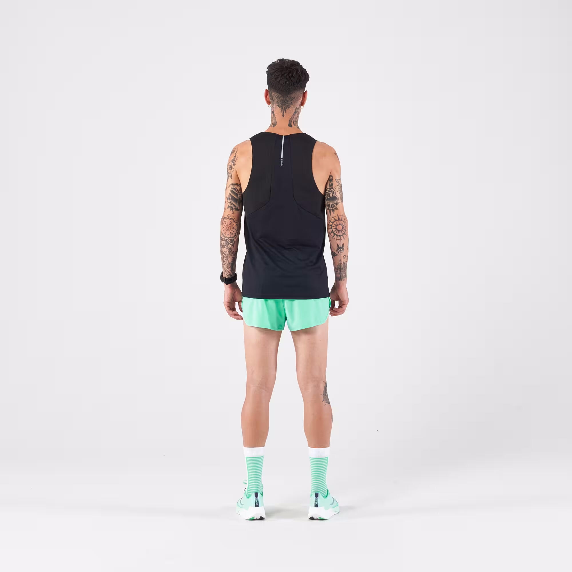 Men's KIPRUN Run 500 Comfort Split Running Shorts - Mint Green 6/7