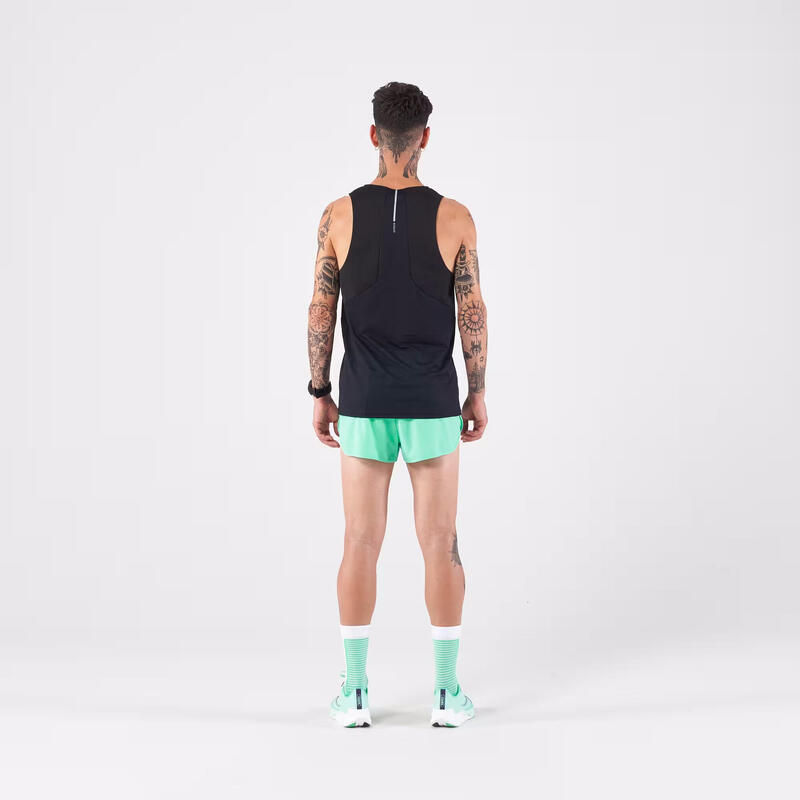 Laufshorts Herren - Run 500 Comfort Split hellgrün