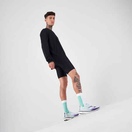 Vyriški bėgimo marškinėliai su UV apsauga „Kiprun Dry 500 UV“, juodi