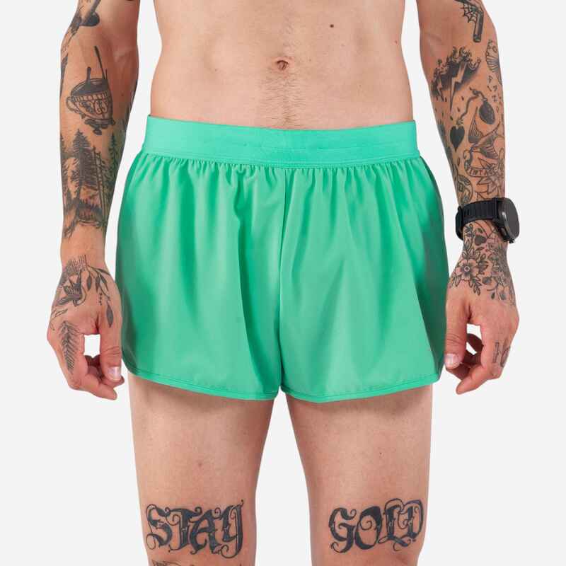 Men's KIPRUN Run 500 Comfort Split Running Shorts - Mint Green