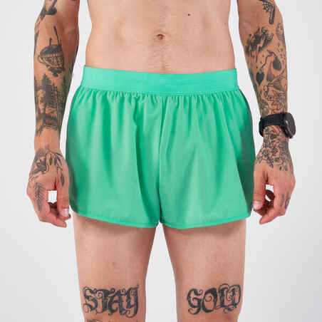 Men's KIPRUN Run 500 Comfort Split Running Shorts - Mint Green