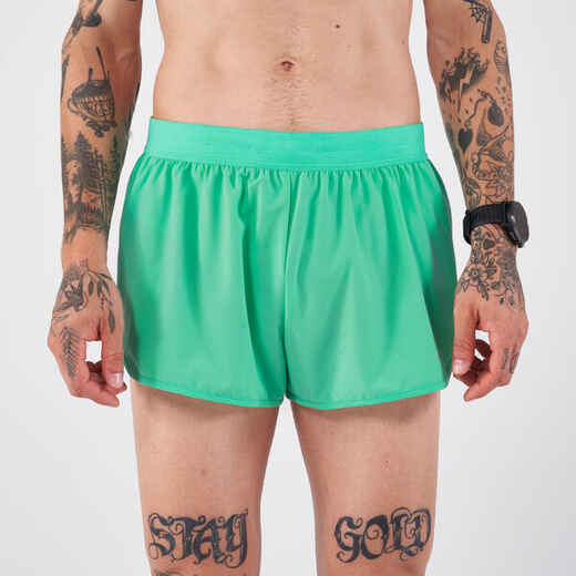 
      Men's KIPRUN Run 500 Comfort Split Running Shorts - Mint Green
  