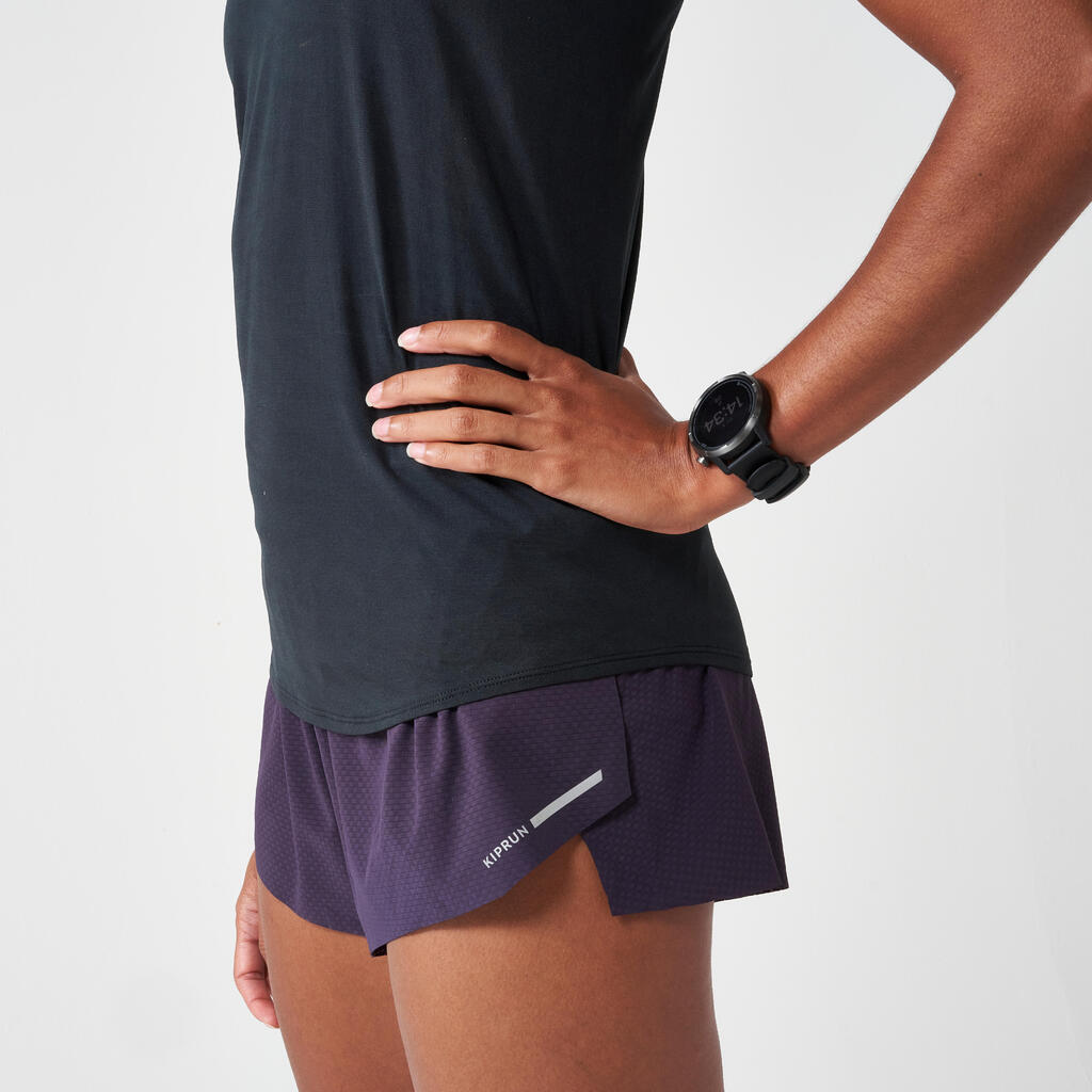 Laufshorts leicht Damen Trailrunning - Run 900 Light dunkellila