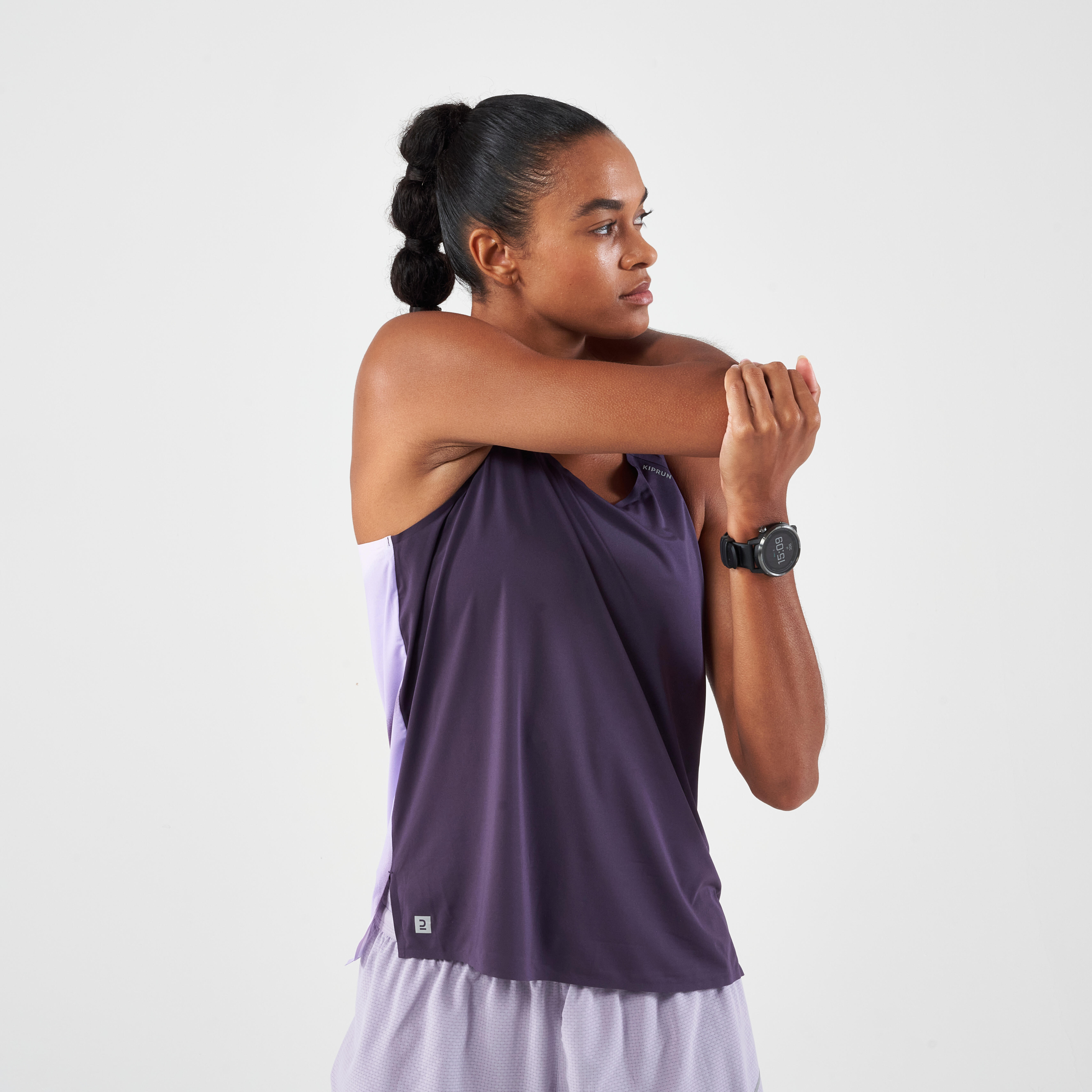KIPRUN Run 900 Light women's lightweight running tank top - dark purple