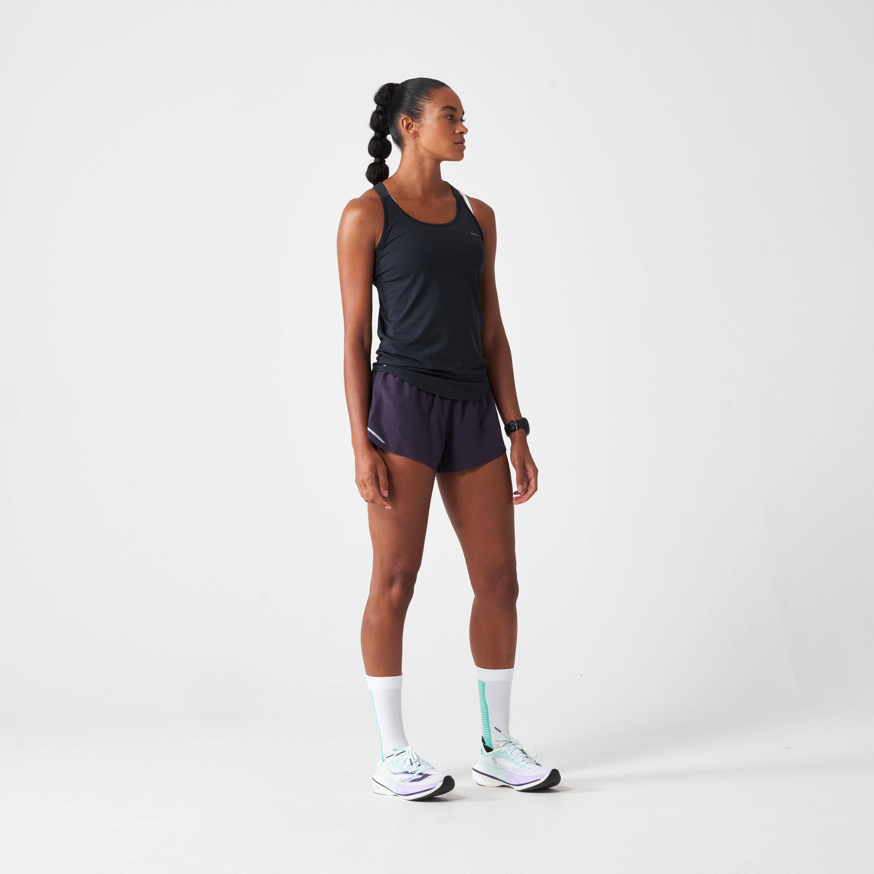 Women's Seamless Running Tank Top Run 500 - black / dark grey -  2