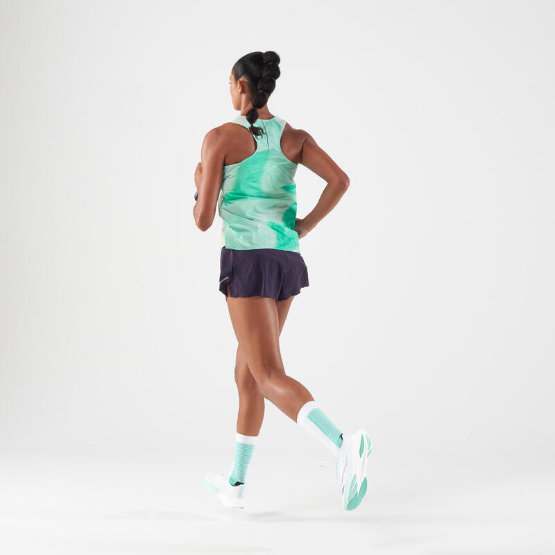 女款輕盈跑步背心 Run 900－藍綠色