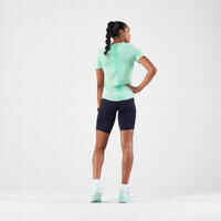 Women's KIPRUN Run 500 Comfort seamless running & trail T-shirt - light green