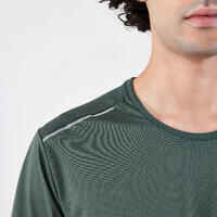 Camiseta Running Transpirable hombre - Dry+ Verde Oscuro 