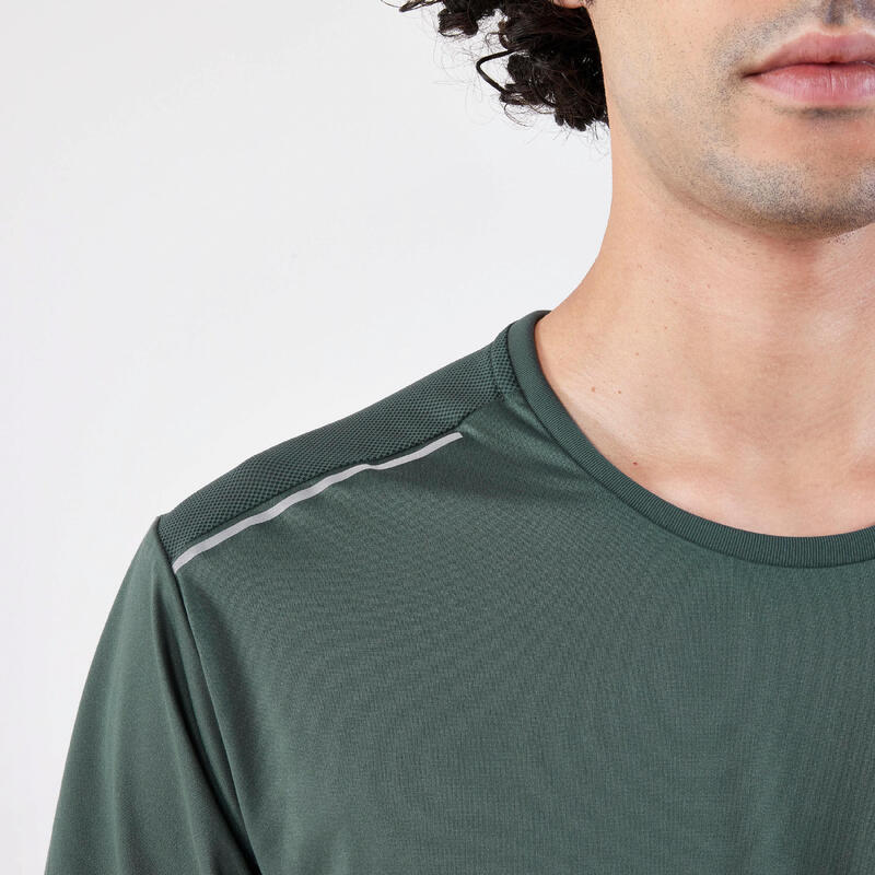 男款透氣跑步 T 恤 Dry+－深綠色