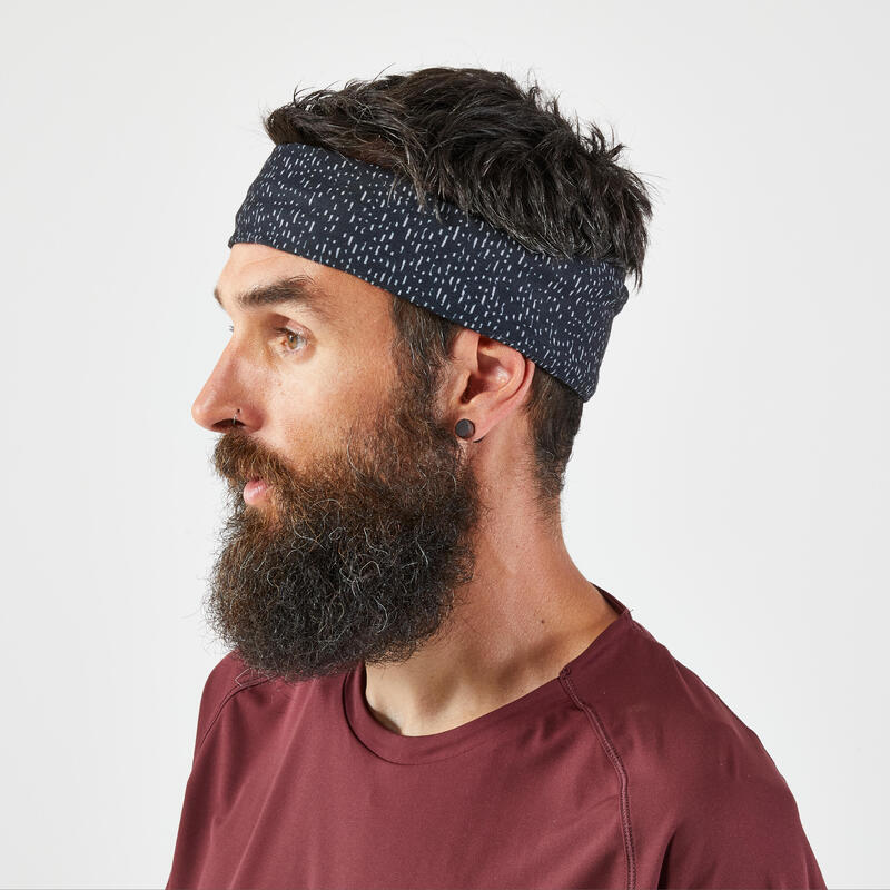 KIPRUN unisex running neck warmer/multi-function headband - black/grey