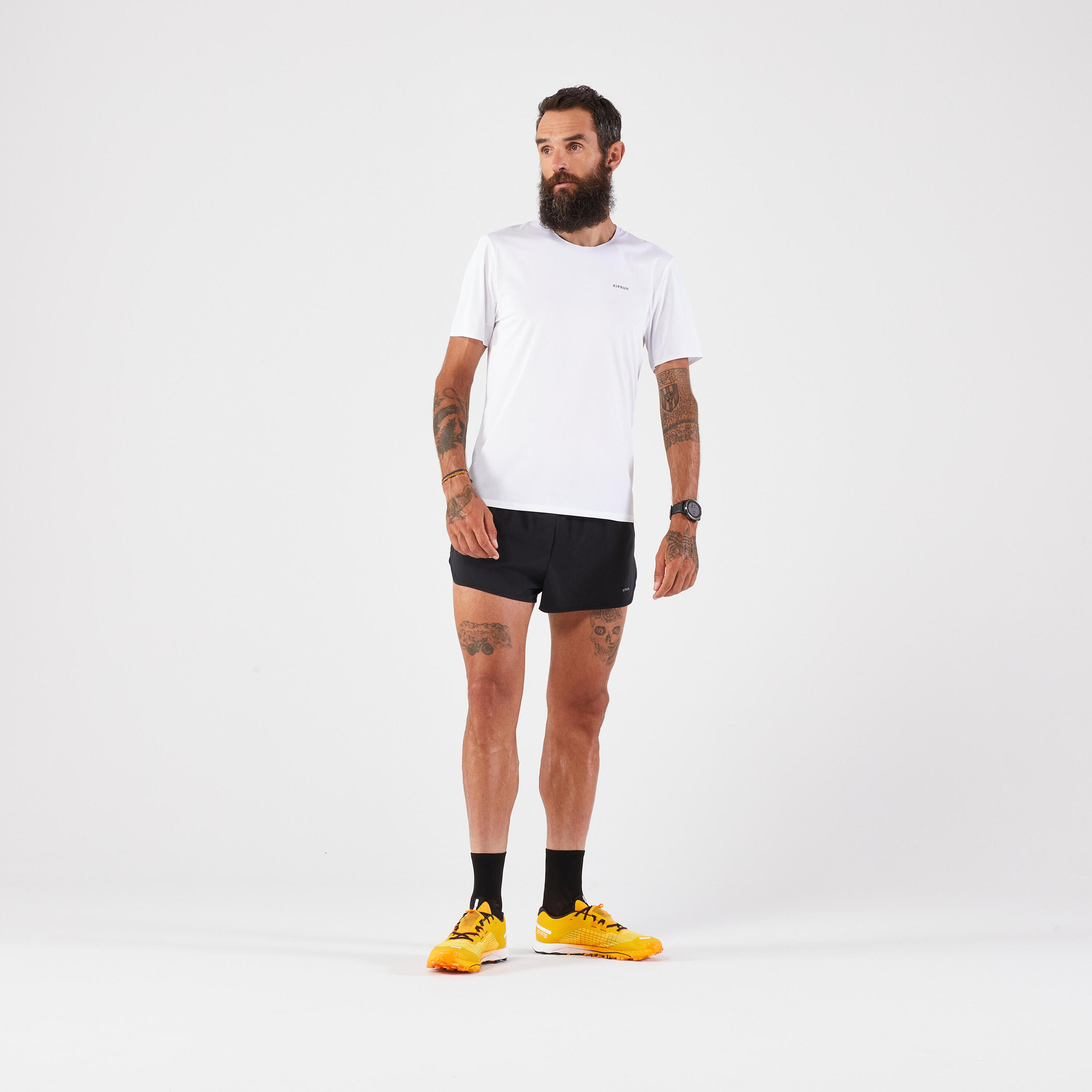 Licht hardloopshirt met korte mouwen heren Run 900 wit 6/8