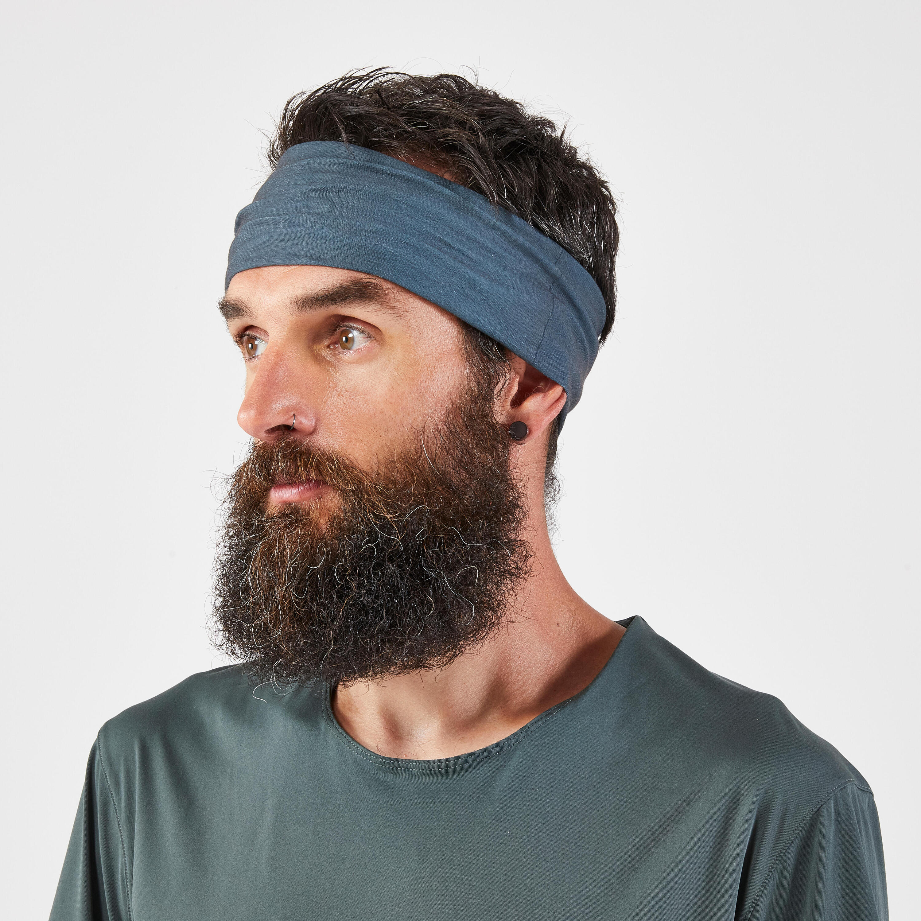 KIPRUN Unisex running neck warmer/multi-function headband - Dark Khaki 5/12