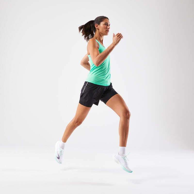 Débardeur running sans couture Femme - KIPRUN Run 500 Confort vert