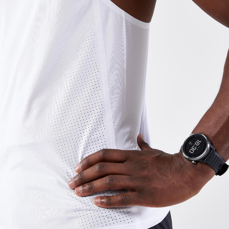 Débardeur Running Performance Homme, KIPRUN Replika 900 Blanc