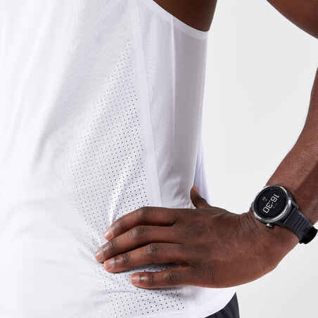 Vyriški lengvo bėgimo marškinėliai be rankovių „Kiprun Run 900 Replika“, balti