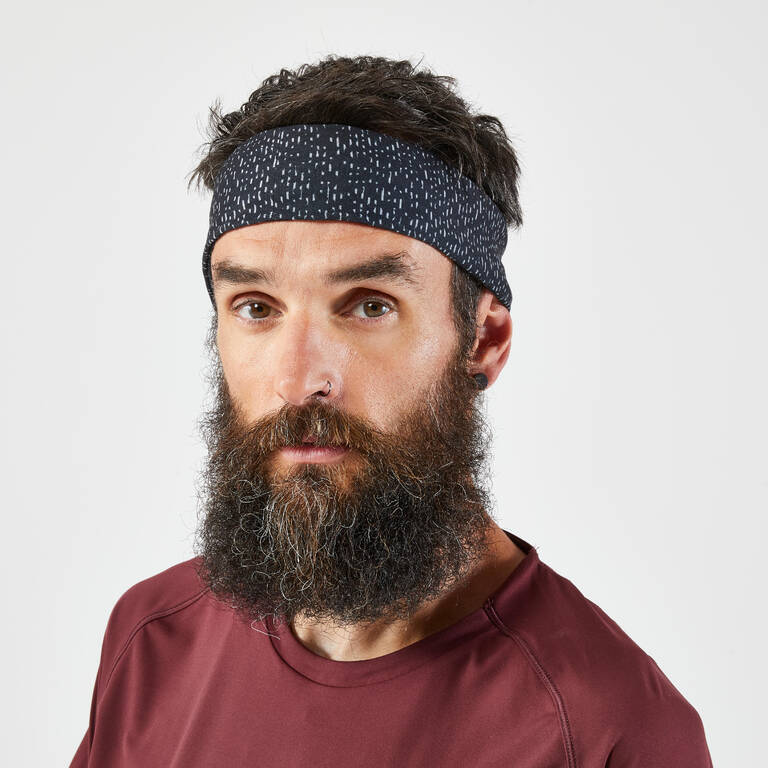 KIPRUN unisex running neck warmer/multi-function headband - black/grey