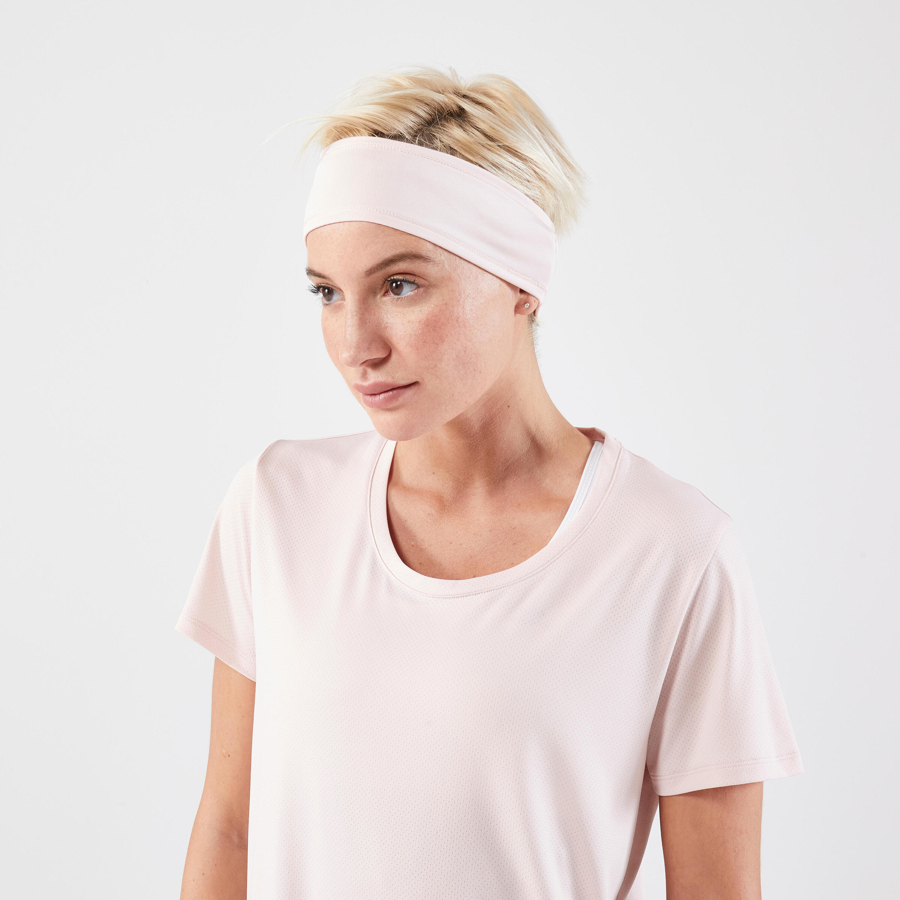 Men Women's KIPRUN running headband - light pink 3/3