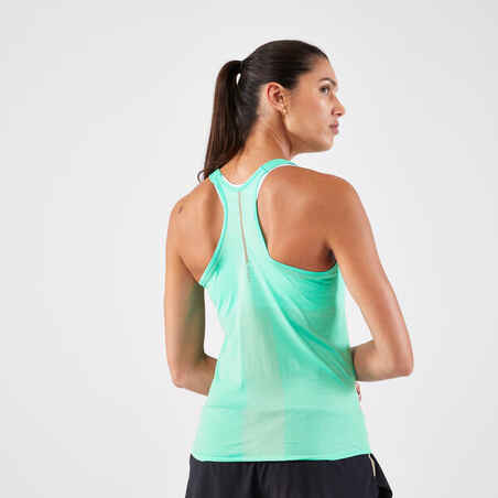 Women's KIPRUN 500 Comfort seamless running tank top - green