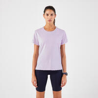 Majica kratkih rukava za trčanje Kiprun Run 500 Dry prozračna ženska - lila