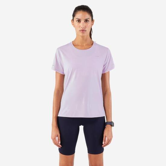 Maglia running donna RUN DRY 500 verde