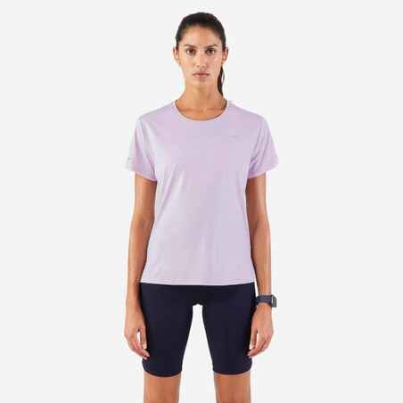 Playera de running transpirable malva para mujer Kiprun Run 500 Dry 