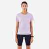 POLERA RUNNING TRANSPIRABLE MUJER KIPRUN RUN 500 DRY MALVA