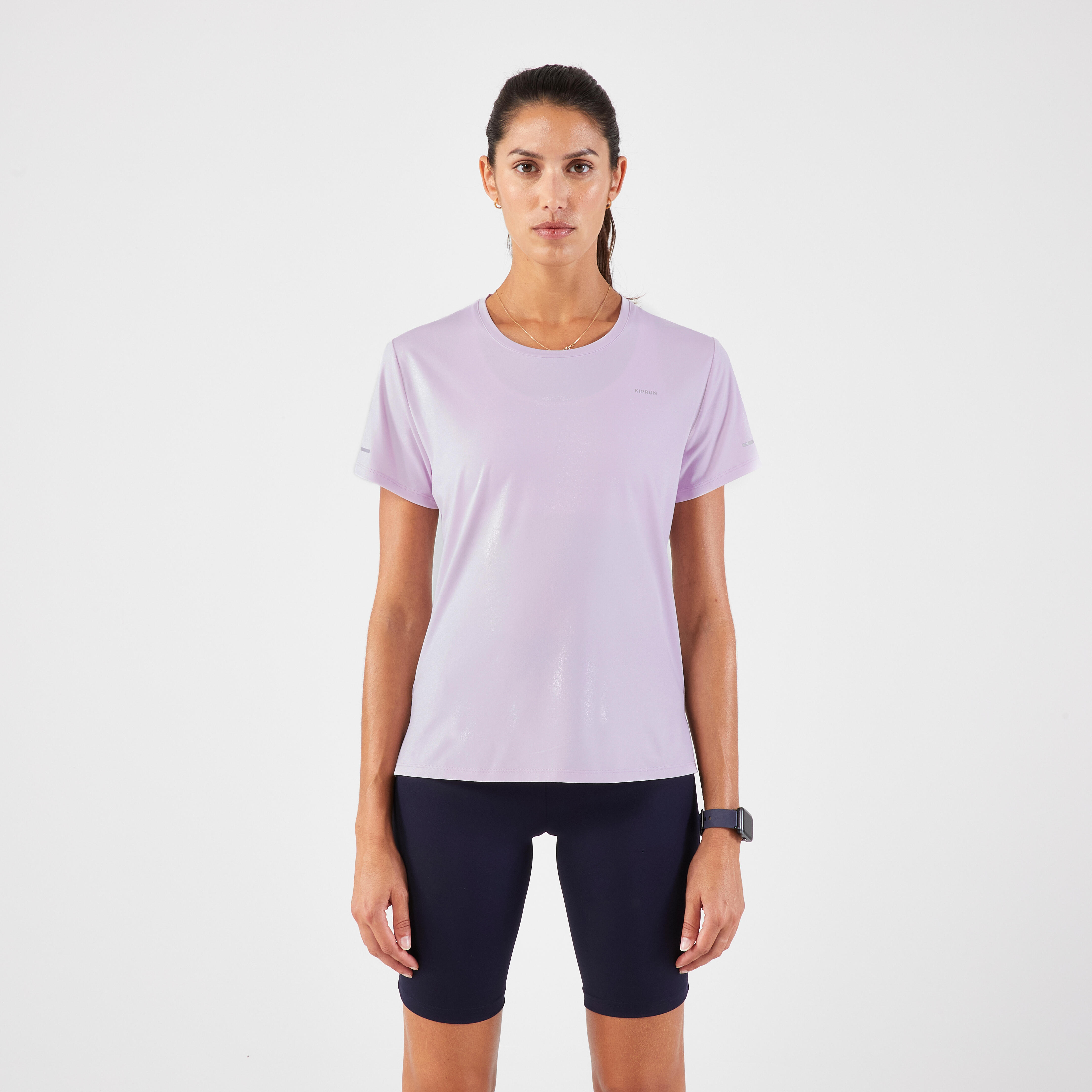 Tricou Respirant Alergare Jogging Kiprun Run 500 Dry Mov Dama