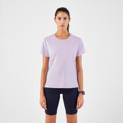 T-shirt running respirant Femme - KIPRUN Run 500 Dry mauve