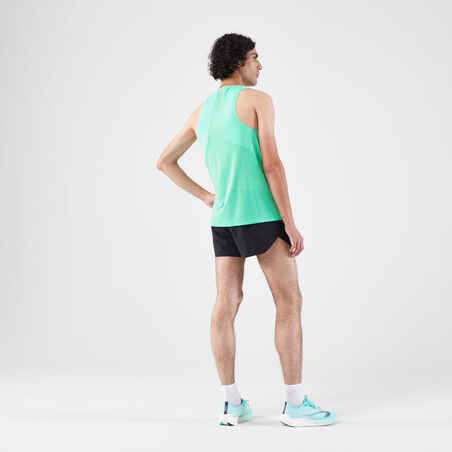Vyriški bėgimo marškinėliai be rankovių „Kiprun Run Light“, šviesi mėtos