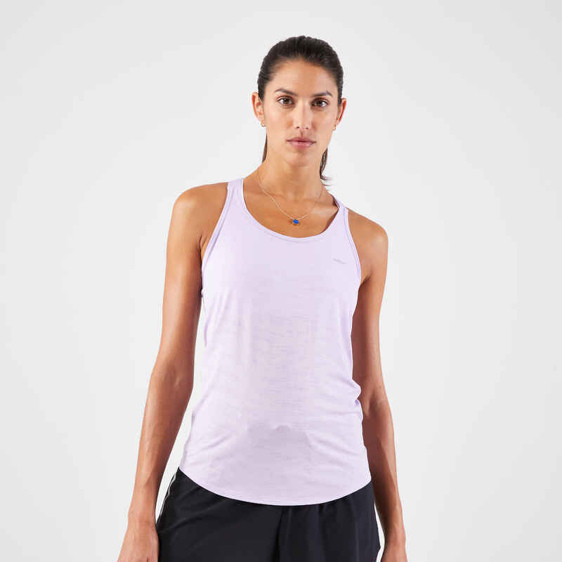 Women's KIPRUN Run 500 Comfort Seamless Running Tank Top - mauve