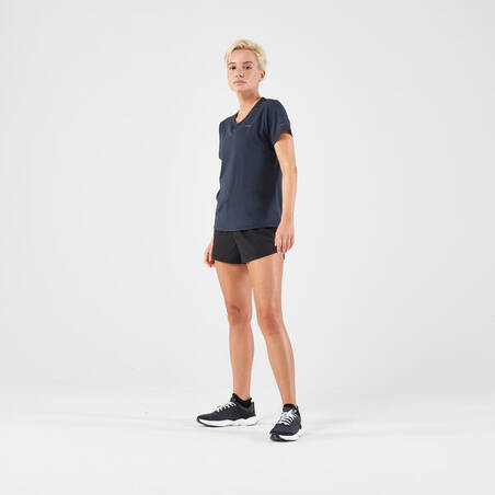 KIPRUN Run 500 Dry Women's Breathable Running T-shirt - Dark Blue