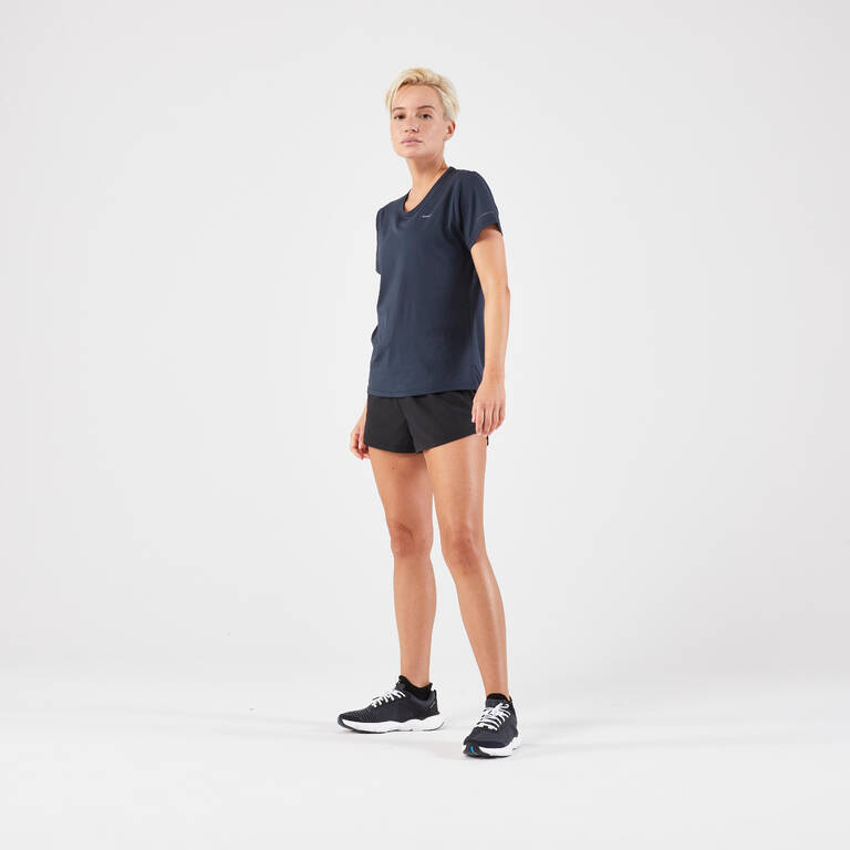 KIPRUN Run 500 Dry Women's Breathable Running T-shirt - Dark Blue