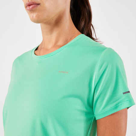 Moteriški orui laidūs bėgimo marškinėliai „Kiprun Run 500 Dry“, žali