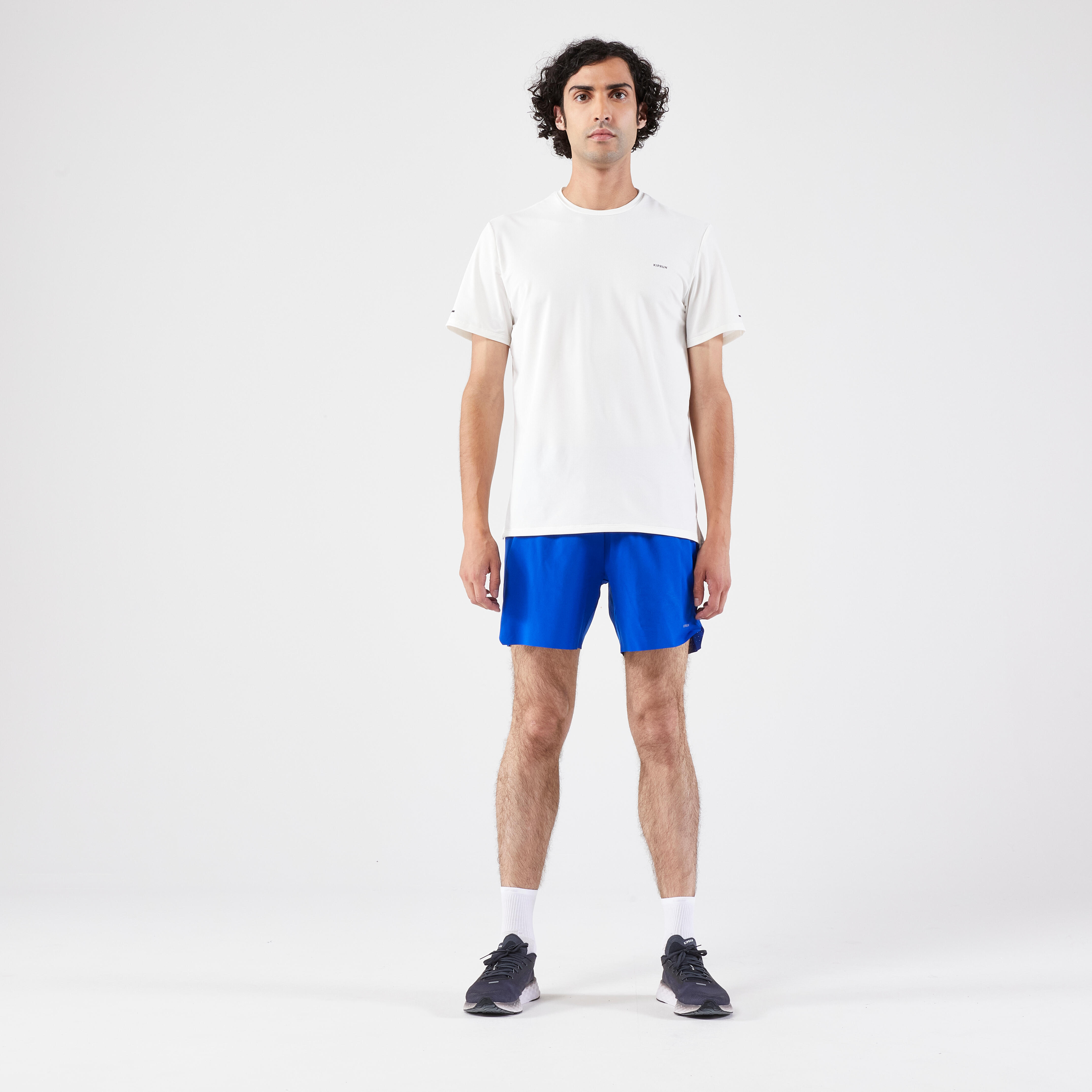 Men's running shorts - KIPRUN Run 500 Confort Bright blue