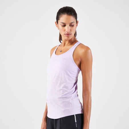Moteriški besiūliai bėgimo marškinėliai be rankovių „Kiprun Run 500 Comfort“