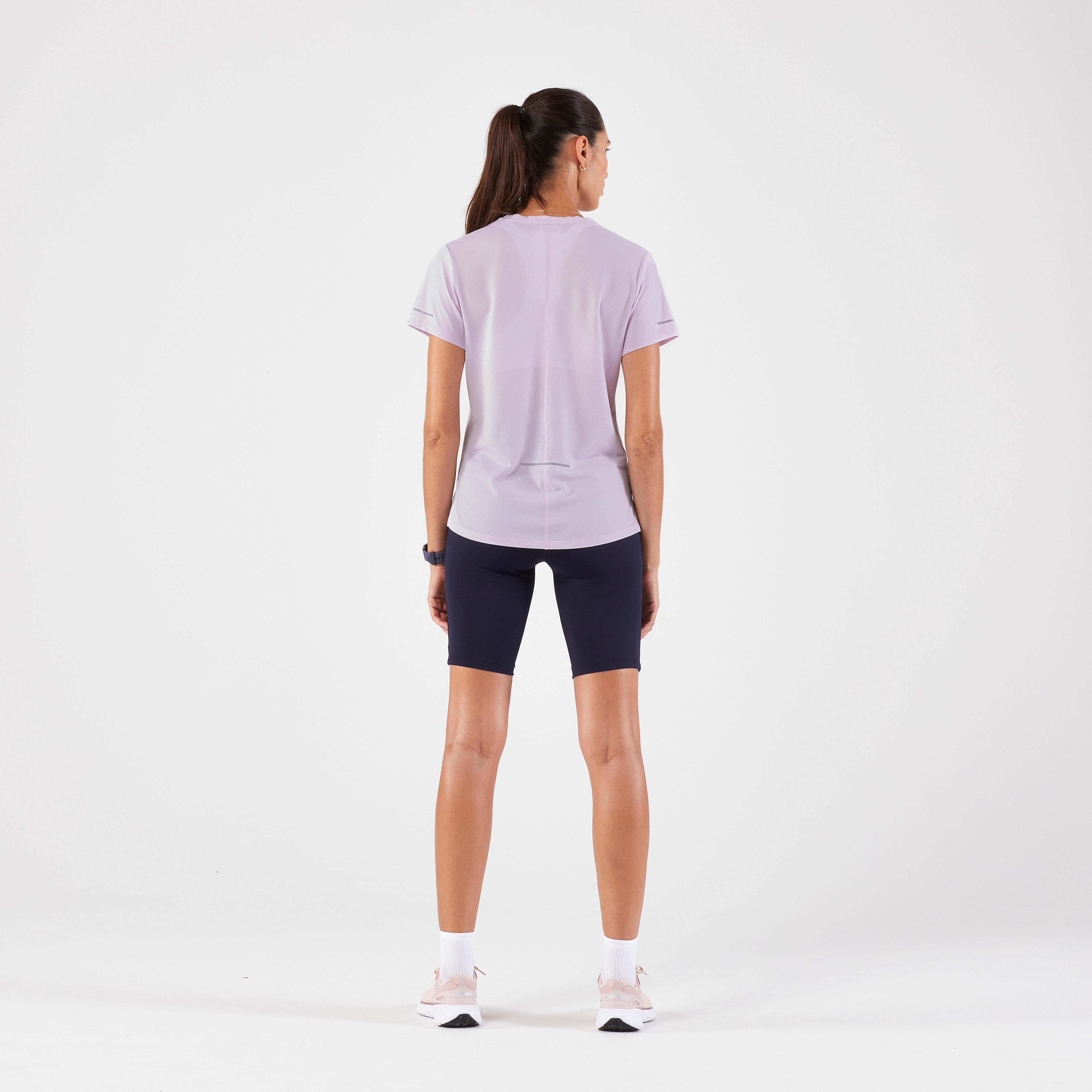 Women's breathable running T-shirt - kiprun run 500 dry mauve