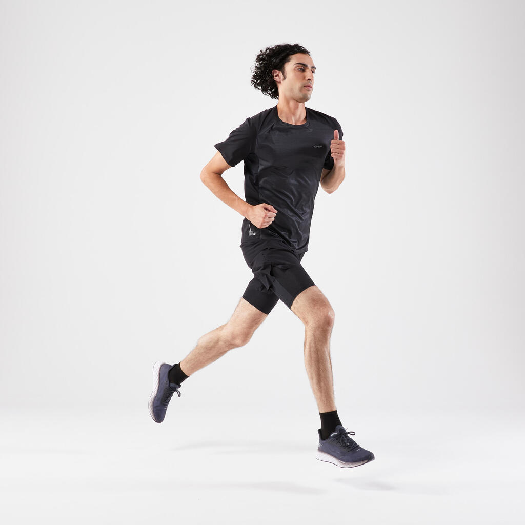 T-shirt de running respirant Homme - KIPRUN Vert