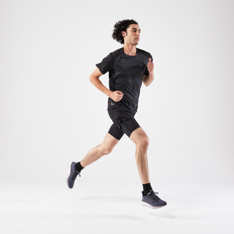 Camiseta Running transpirable Hombre - KIPRUN Run 900 Light Negro