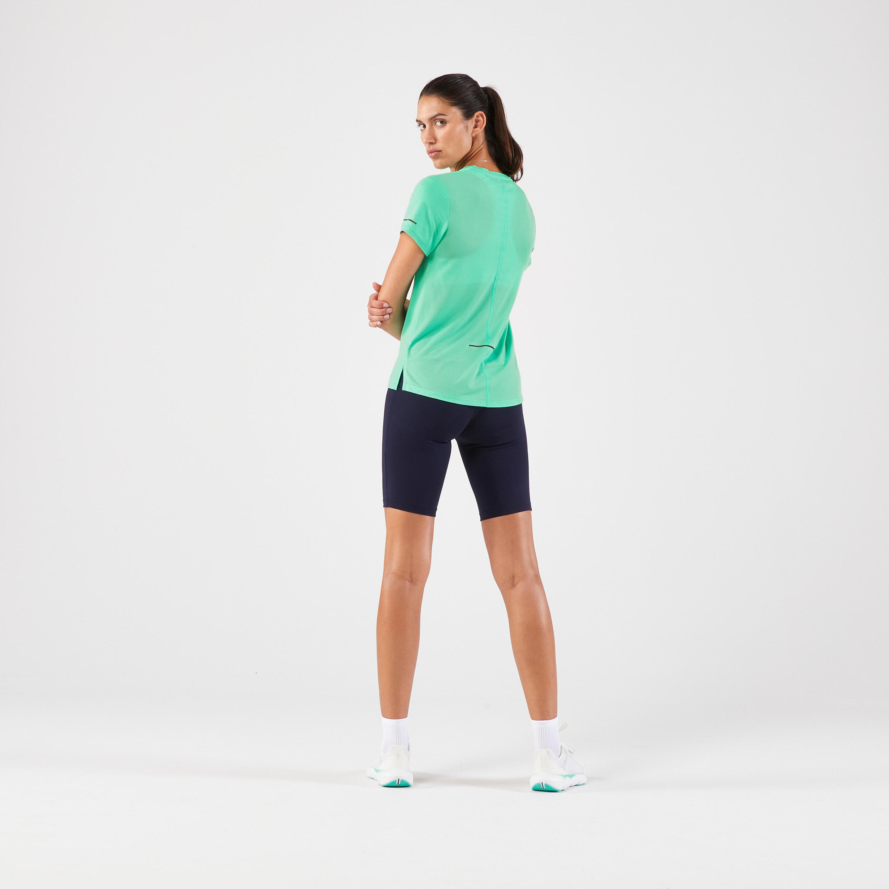 KIPRUN Run 500 Dry Women's Breathable Running T-shirt - green 5/6