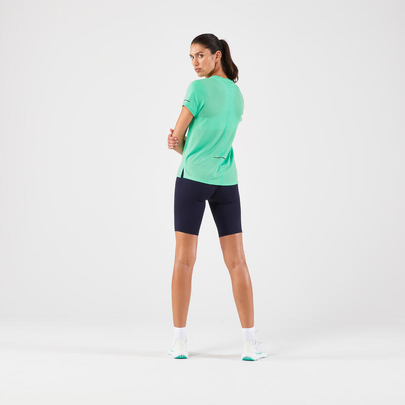 Ademend hardloopshirt dames Run 500 Dry groen