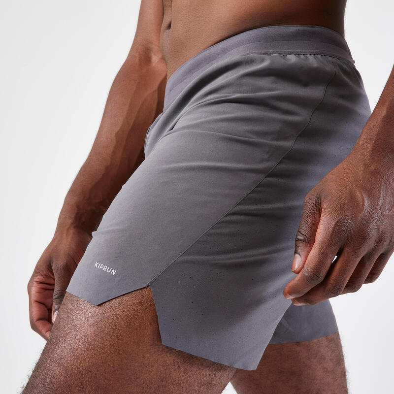 Pantalón corto de running Hombre - KIPRUN Run 500 Confort Gris antracita 