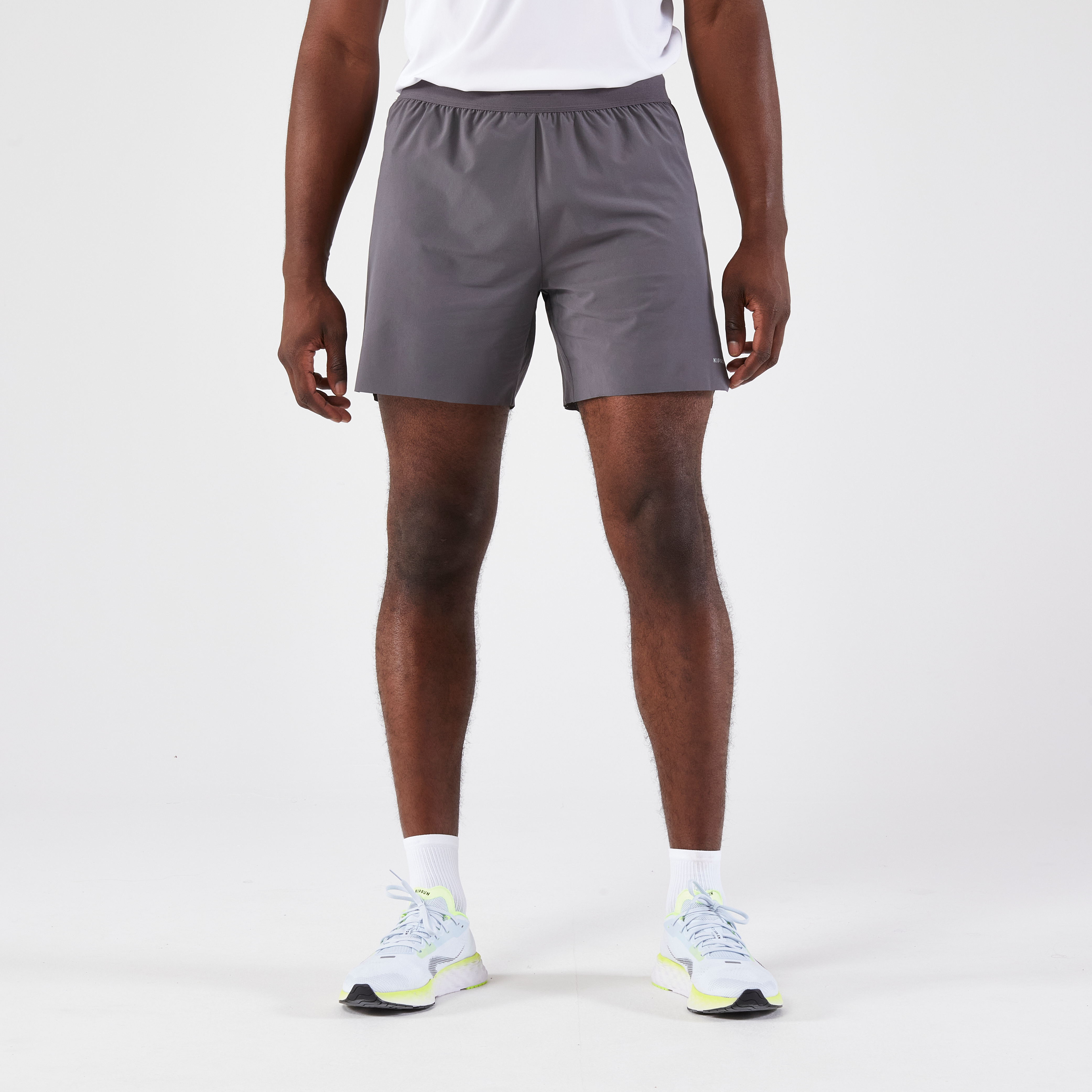 Short de running Homme - KIPRUN Run 500 Confort Gris anthracite