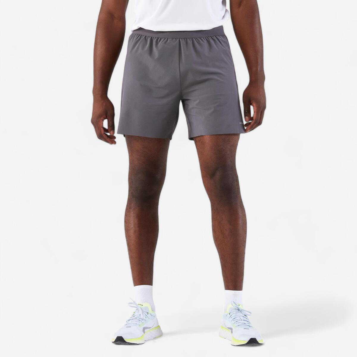 Short de running Homme - KIPRUN Run 500 Confort Gris anthracite
