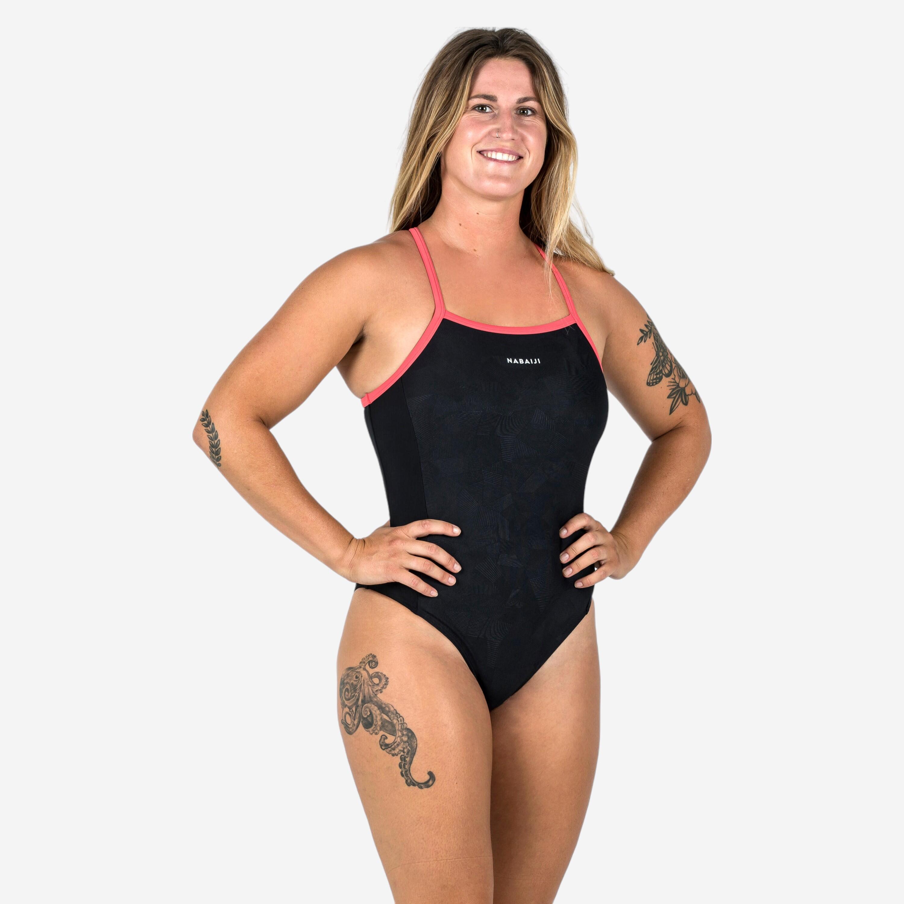 Fato de banho de natação mulher kamyli geol preto